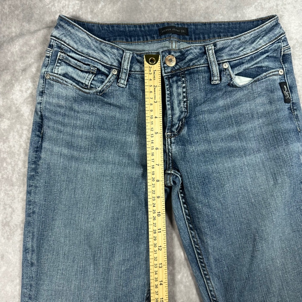 Silver Jeans Co Suki Straight Mid Wash Blue Denim Jeans Womens 29x32 Stretch Y2K - Picture 7 of 9